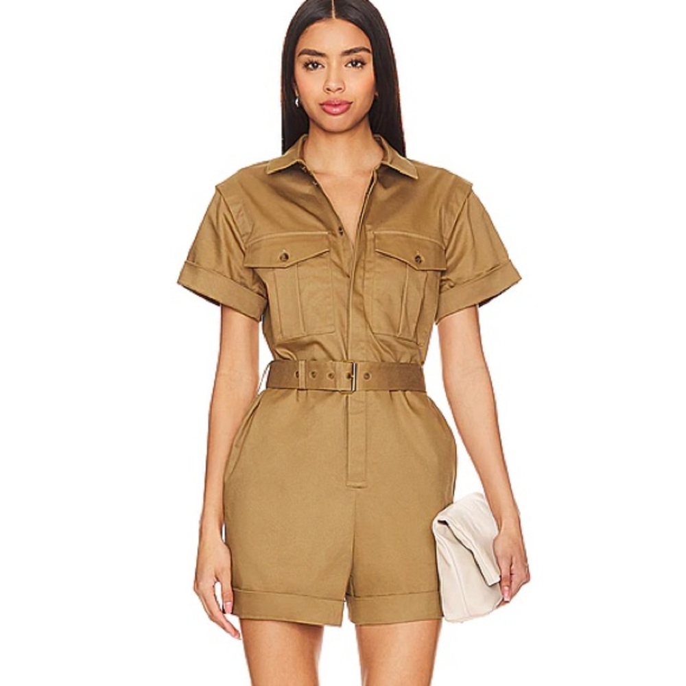 FRAME - Utility Romper in Khaki Tan - NWOT - Small